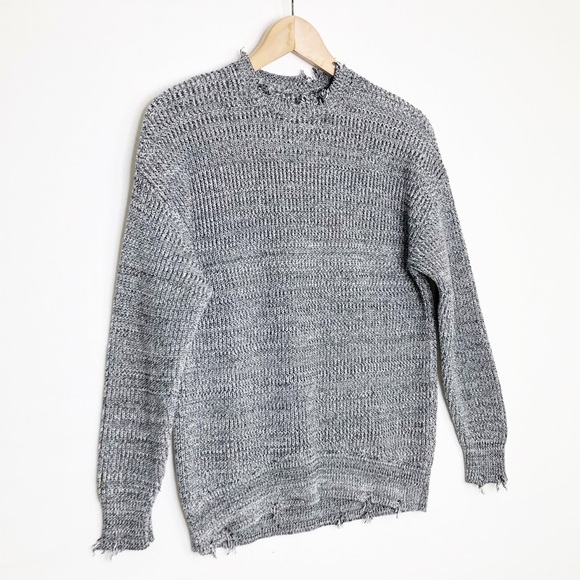 Pistola gray heathered distressed, crewneck sweater - Picture 9 of 10